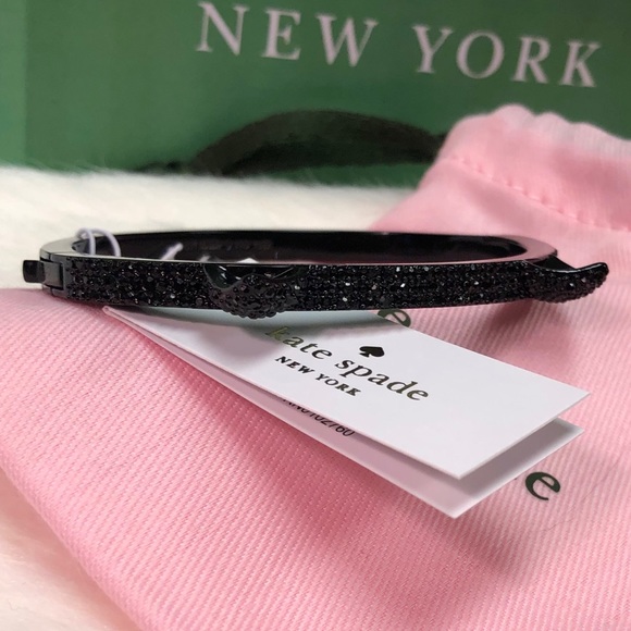 NWT KATE SPADE ♠️ JAZZ THINGS UP BLACK CAT BANGLE - Picture 5 of 8